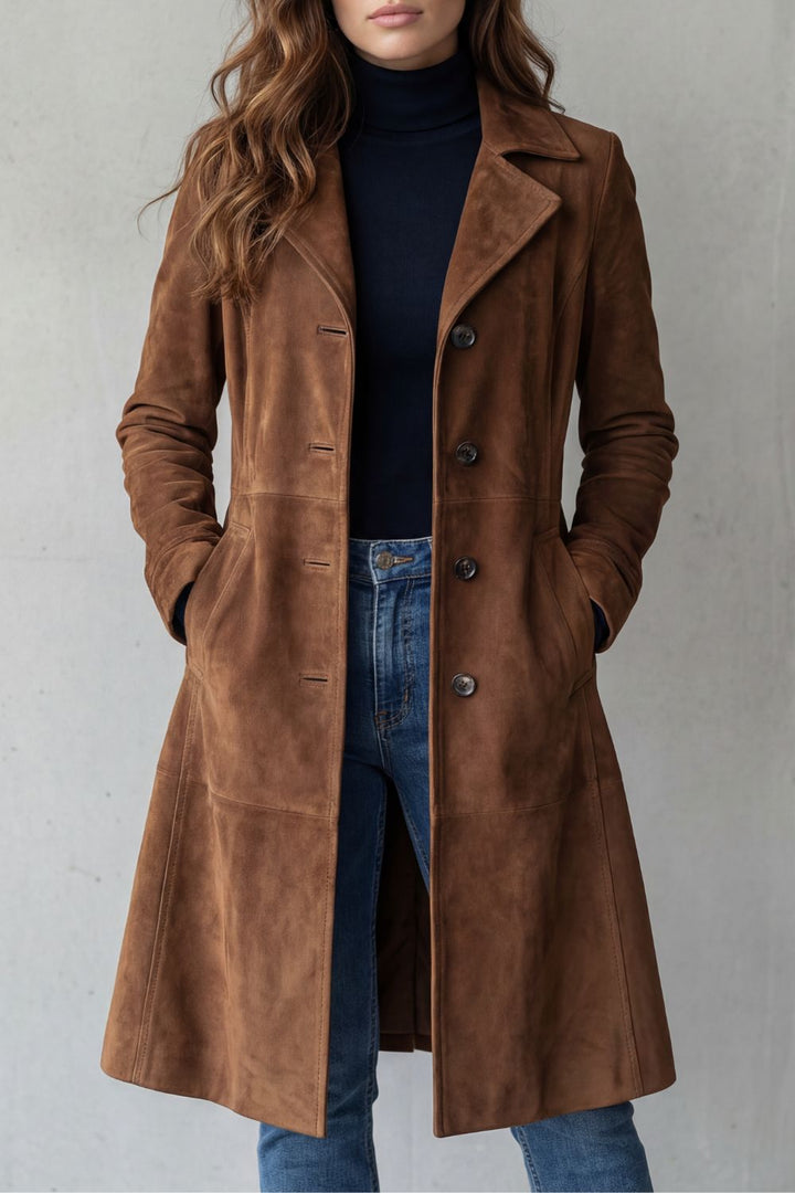 Delvienne – Vintage suede finish – Longline coat