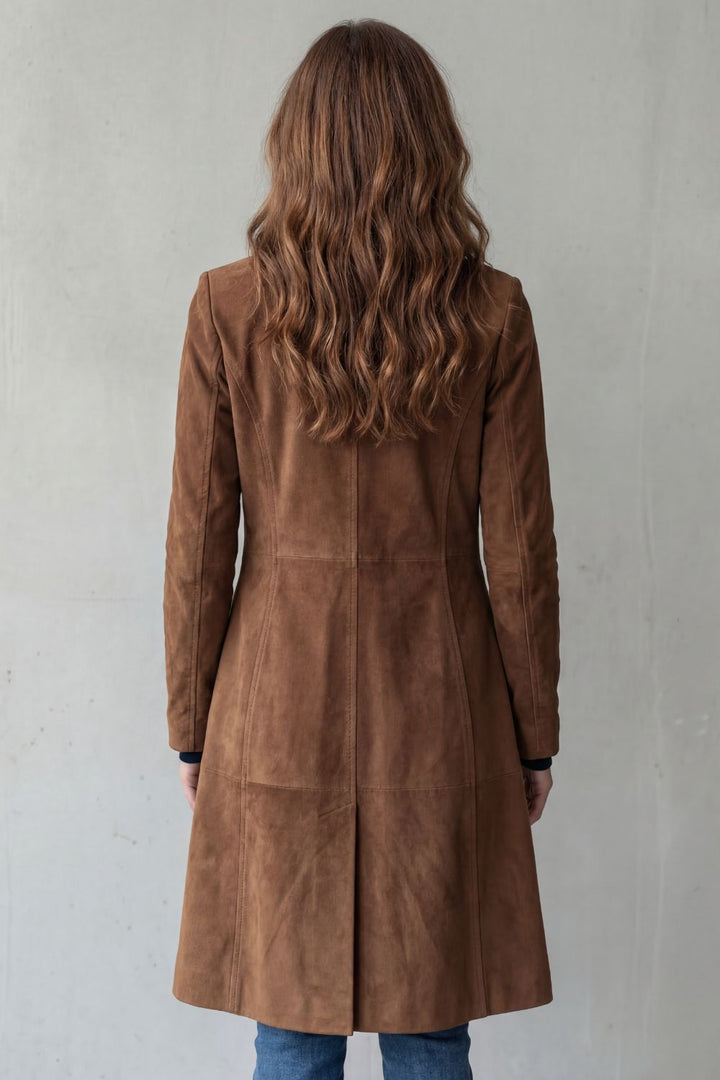 Delvienne – Vintage suede finish – Longline coat