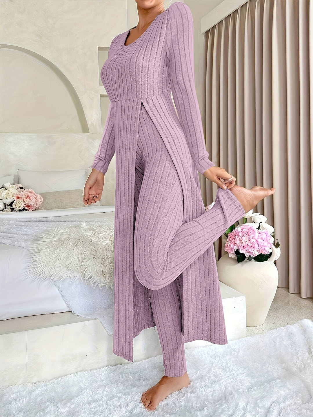 Amanda Soft Ribbed 2-Piece Set