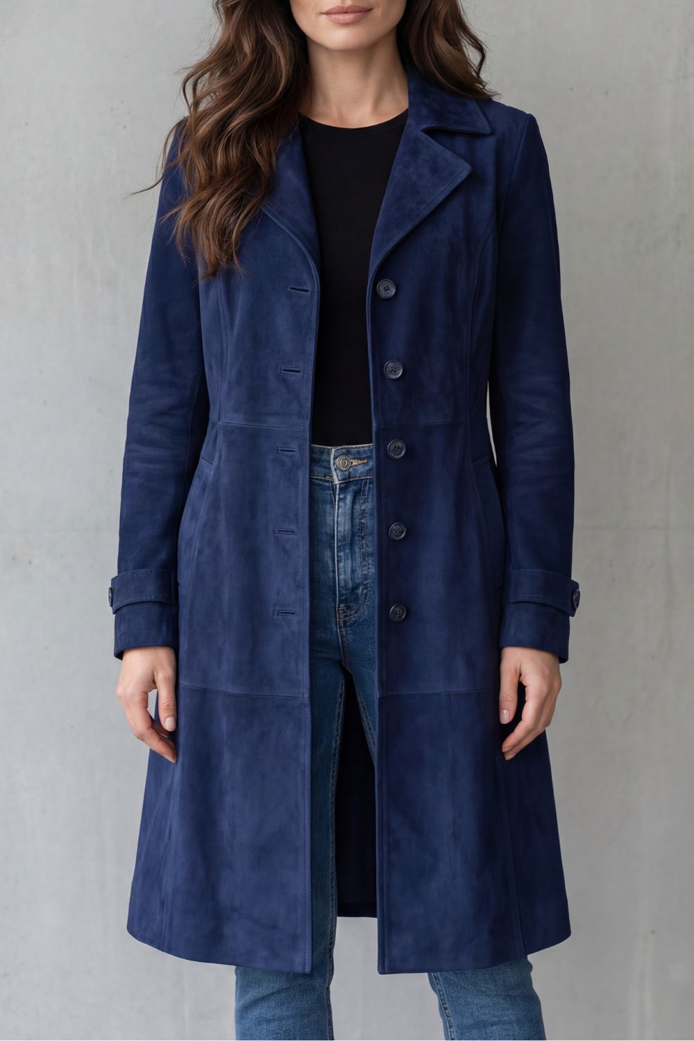 Delvienne – Vintage suede finish – Longline coat