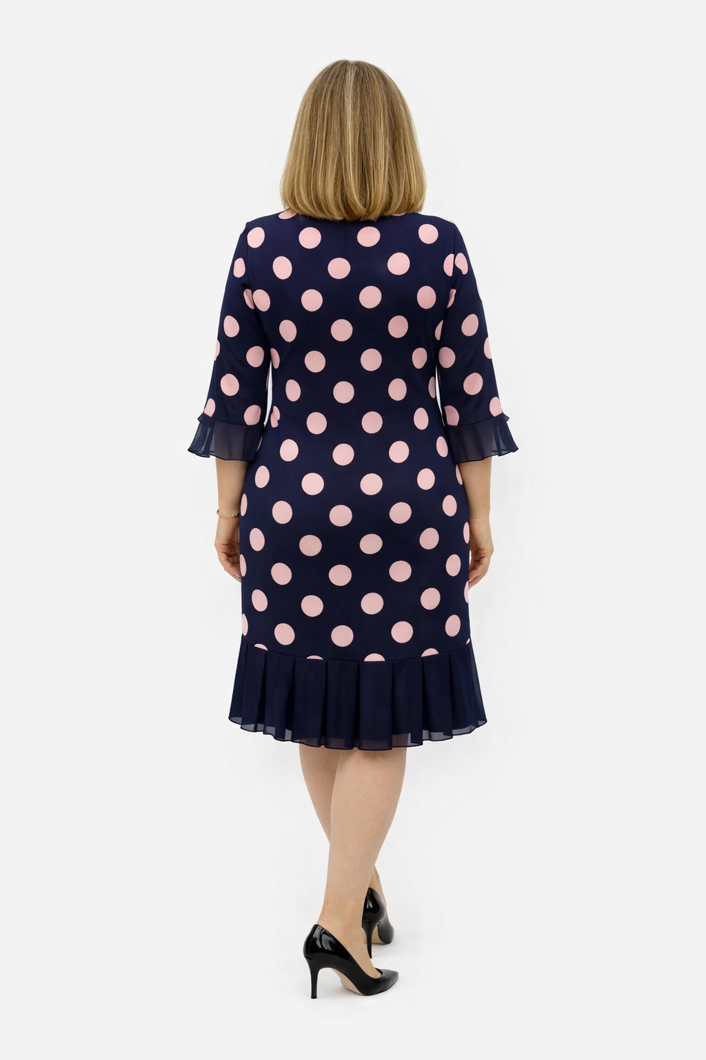 Camilla – Pleated Polka Dot Midi Dress