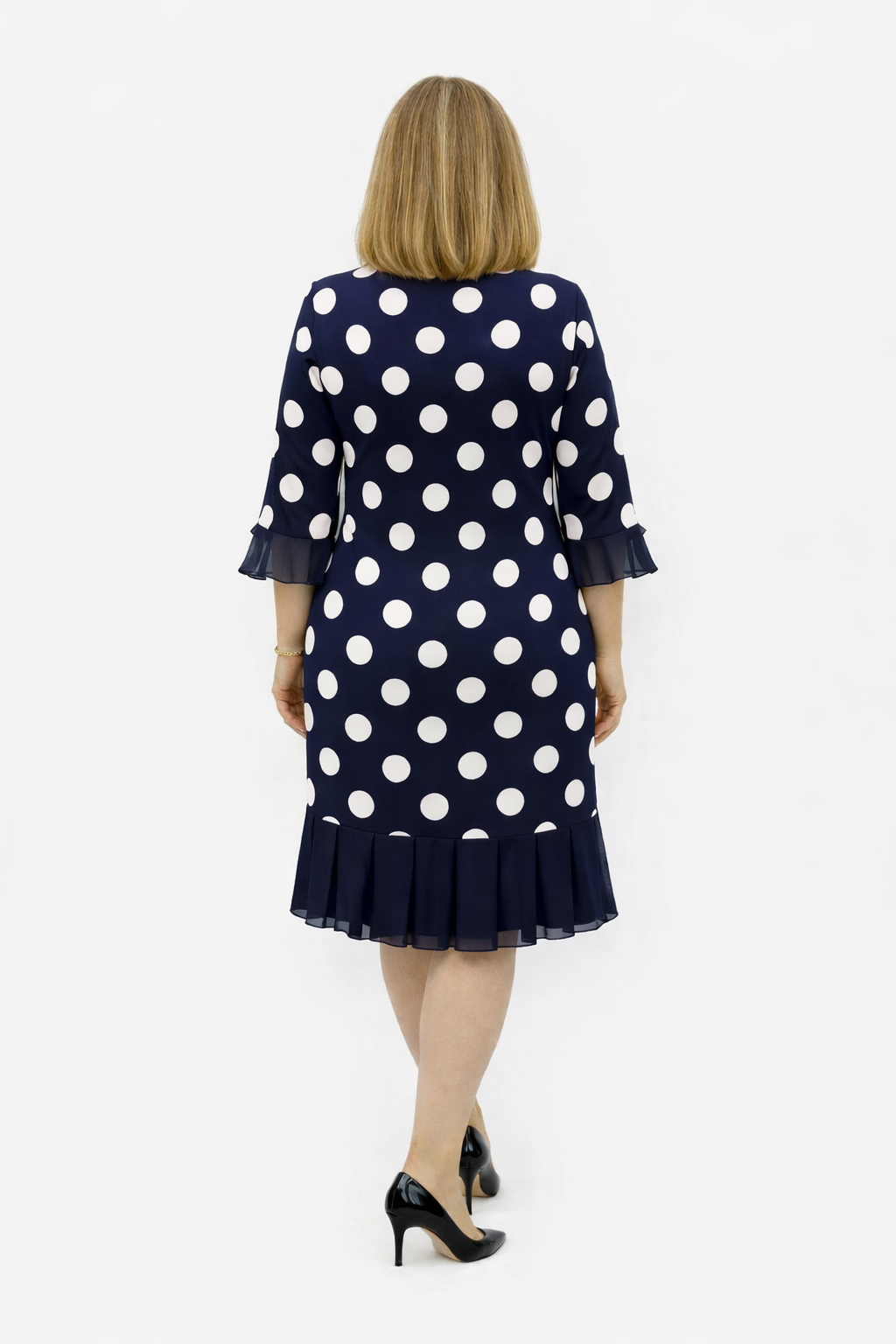 Camilla – Pleated Polka Dot Midi Dress