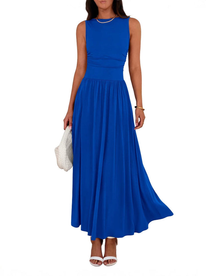 EMMIE™- Chic Sleeveless Ruched High-Waisted Maxi Dress